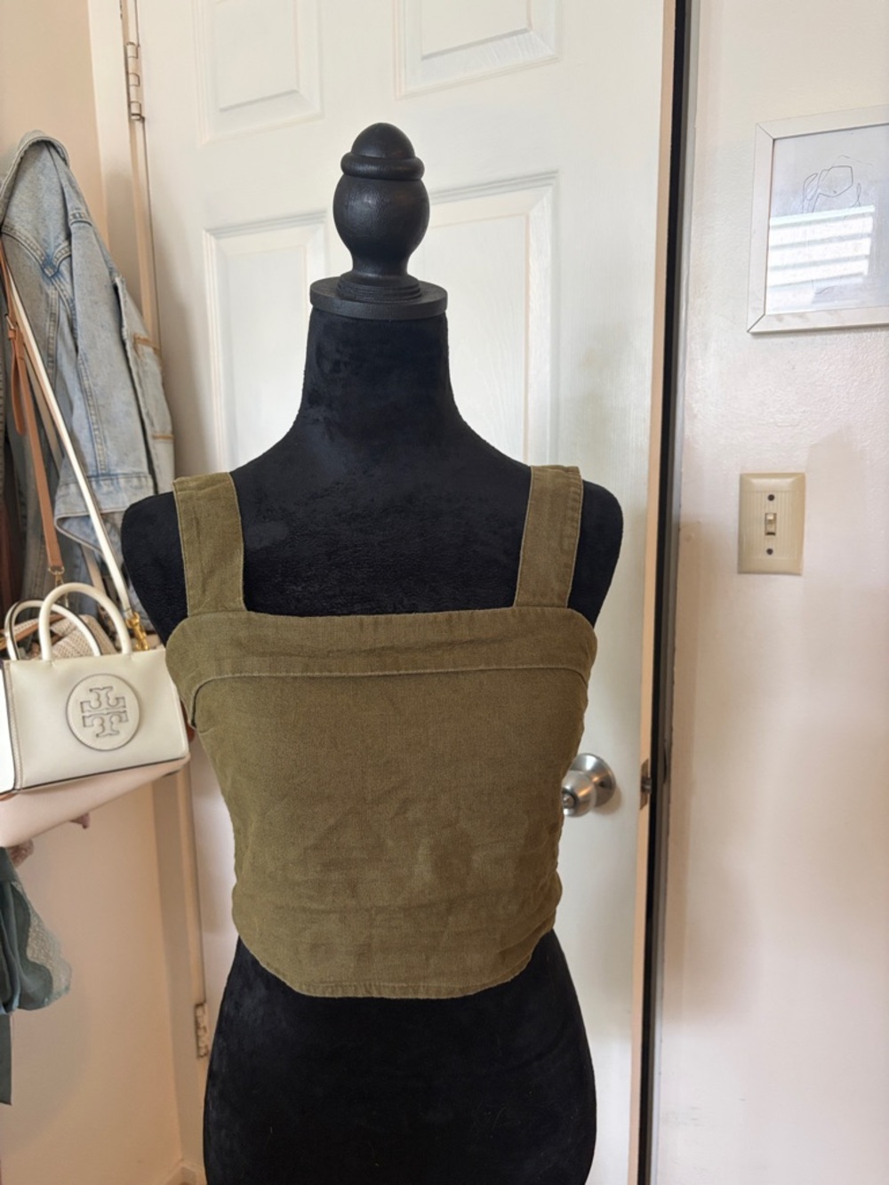 Abercrombie & Fitch Olive Green Square Neck Crop Top